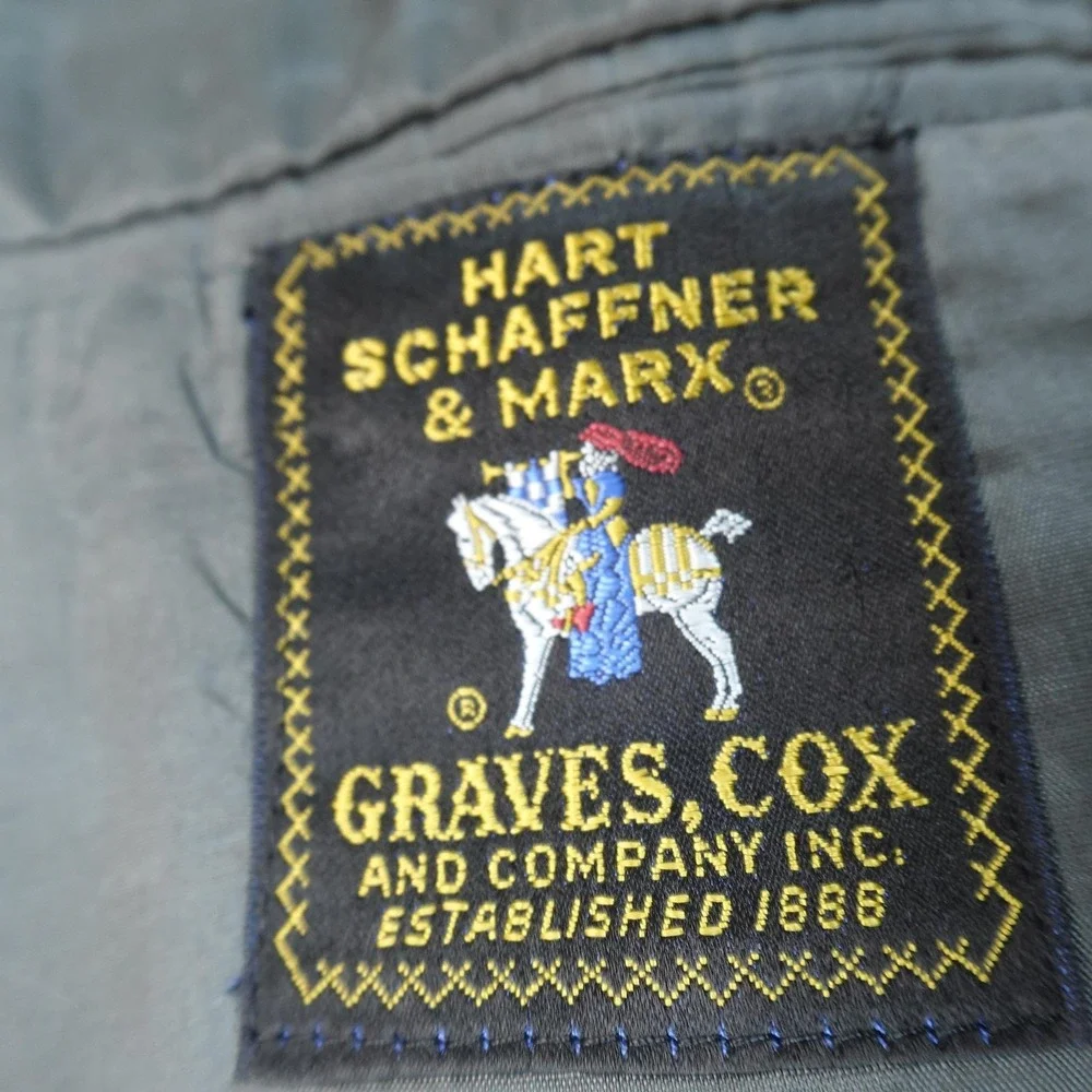 VTG Hart Schaffner Marx Blazer Mens 42 Brown Knit Suit Coat Jacket Jack Nicklaus